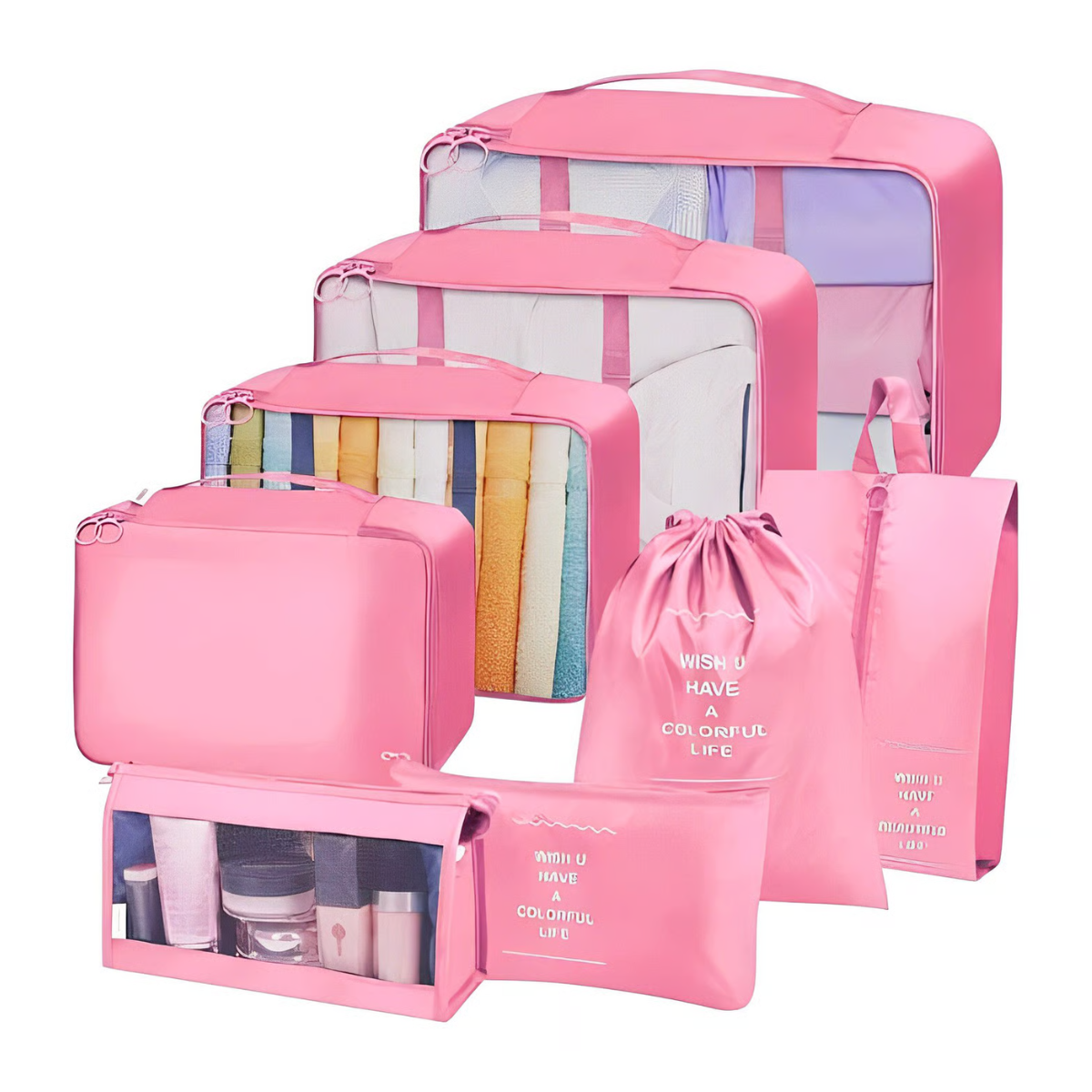 NUEVO KIT DE BOLSAS PARA VIAJE X 8 PIEZAS