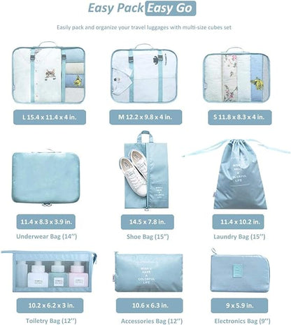 NUEVO KIT DE BOLSAS PARA VIAJE X 8 PIEZAS